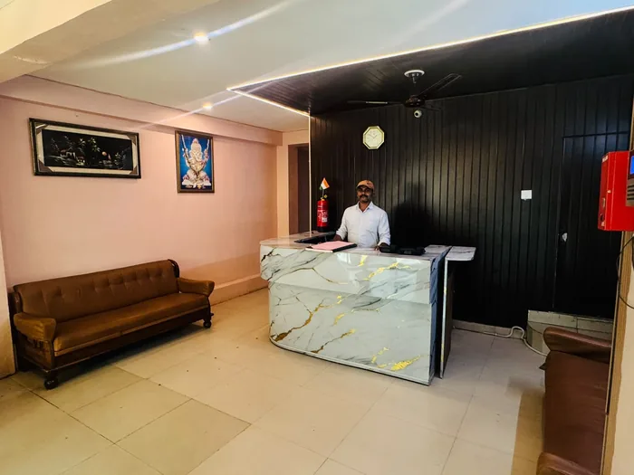 Reception desk at SS Hotel, Jaunpur
